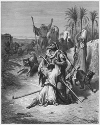 Le fils prodigue dans les bras de son père